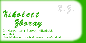 nikolett zboray business card